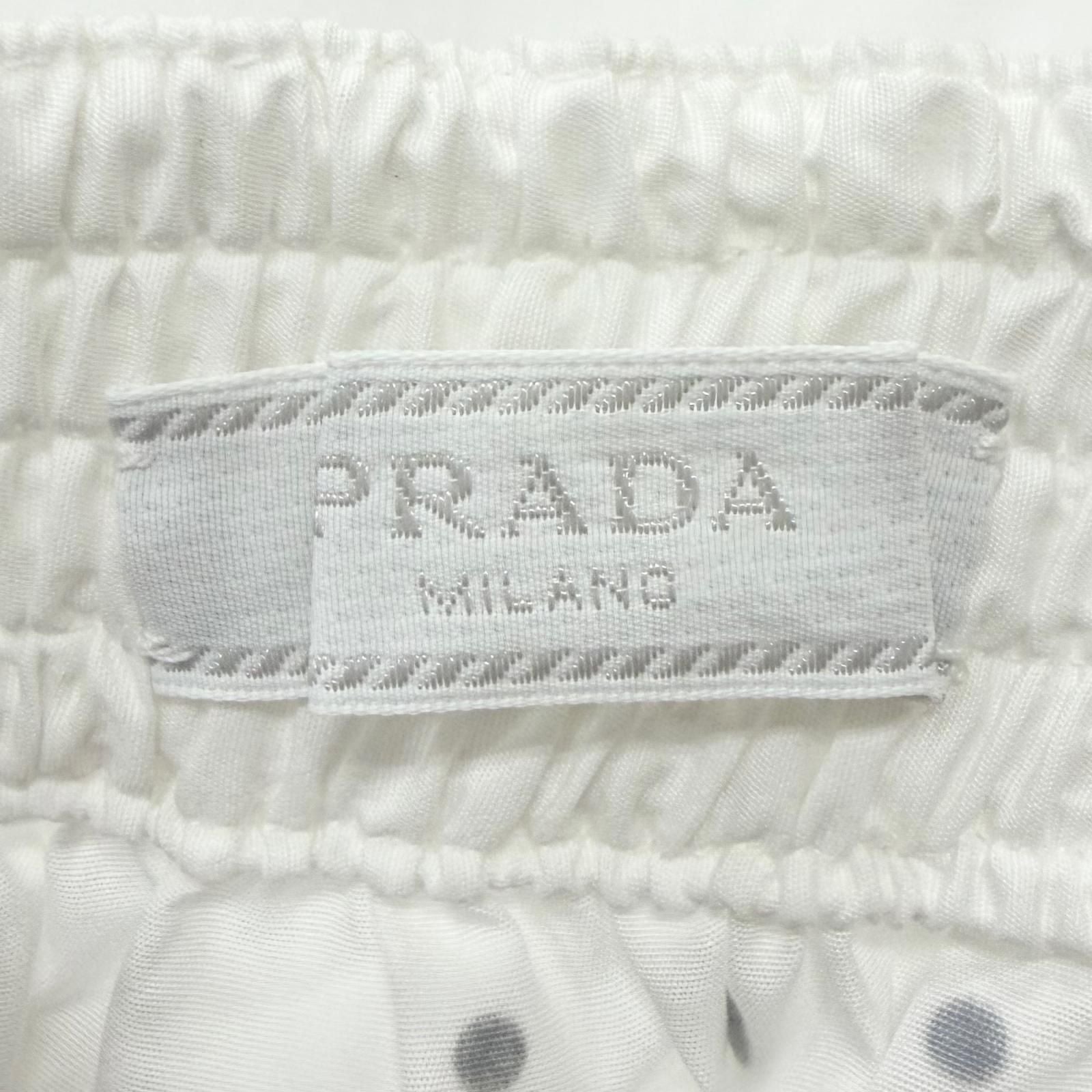 Prada Studded Triangle Logo Stretch Shorts White — view 6