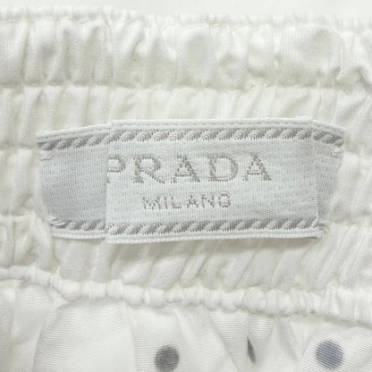 Prada Studded Triangle Logo Stretch Shorts White — view 6