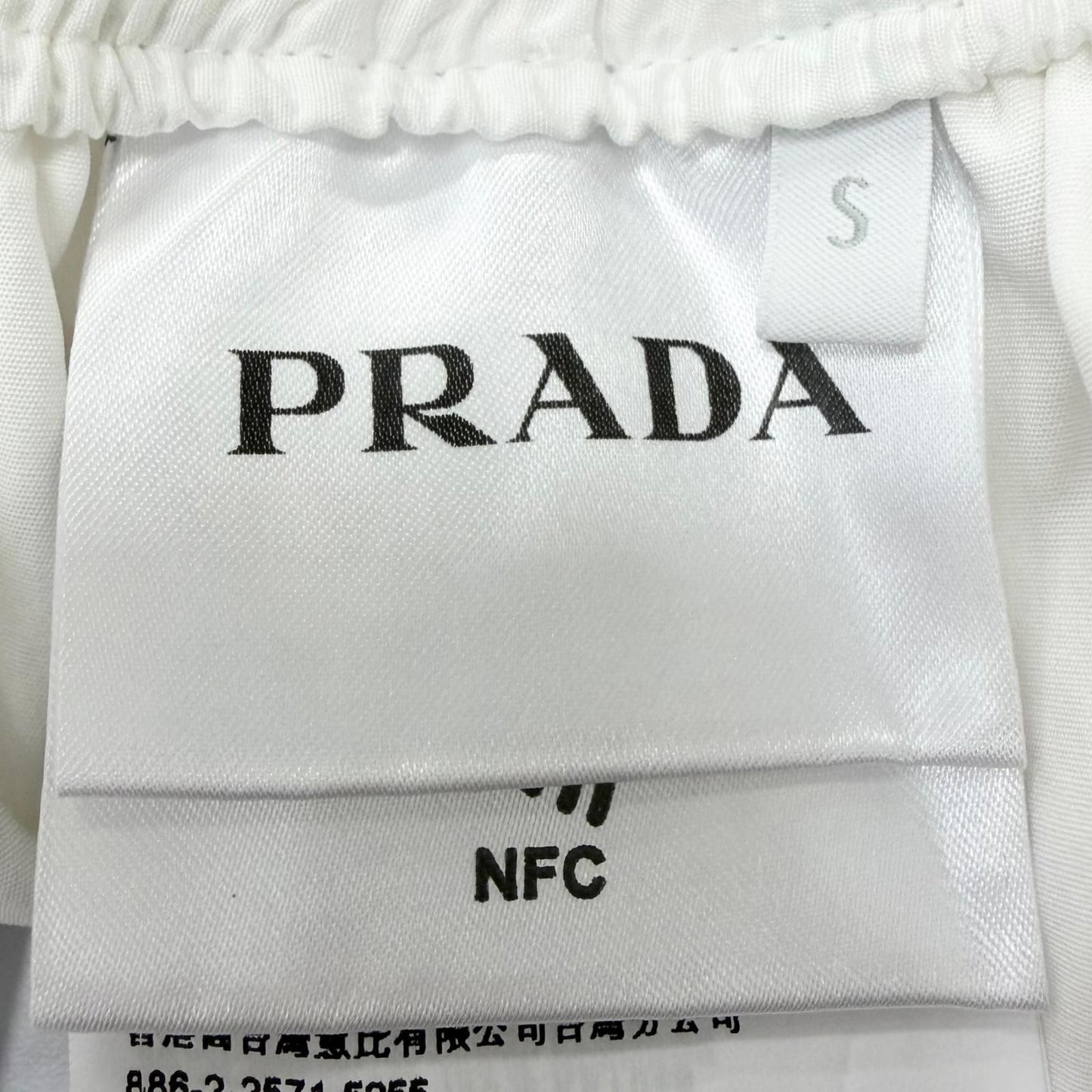 Prada Studded Triangle Logo Stretch Shorts White — view 7