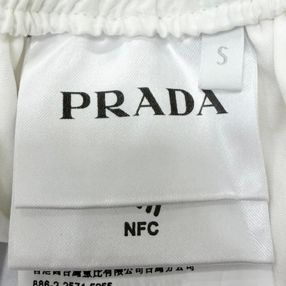 Prada Studded Triangle Logo Stretch Shorts White — view 7