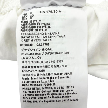 Prada Studded Triangle Logo Stretch Shorts White — view 9