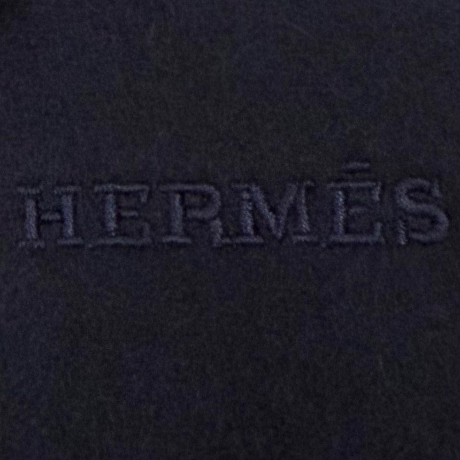 Hermes Cheval Au Tre Cashmere 100% Sheep Leather Logo Embroidery Fringe Scarf — view 5