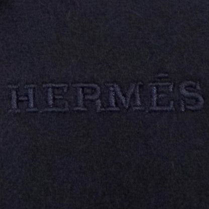 Hermes Cheval Au Tre Cashmere 100% Sheep Leather Logo Embroidery Fringe Scarf — view 5