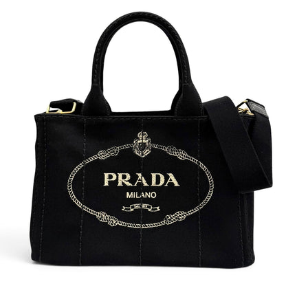 Prada Canapa Nero Logo Tote