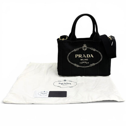 Prada Canapa Nero Logo Tote — view 2