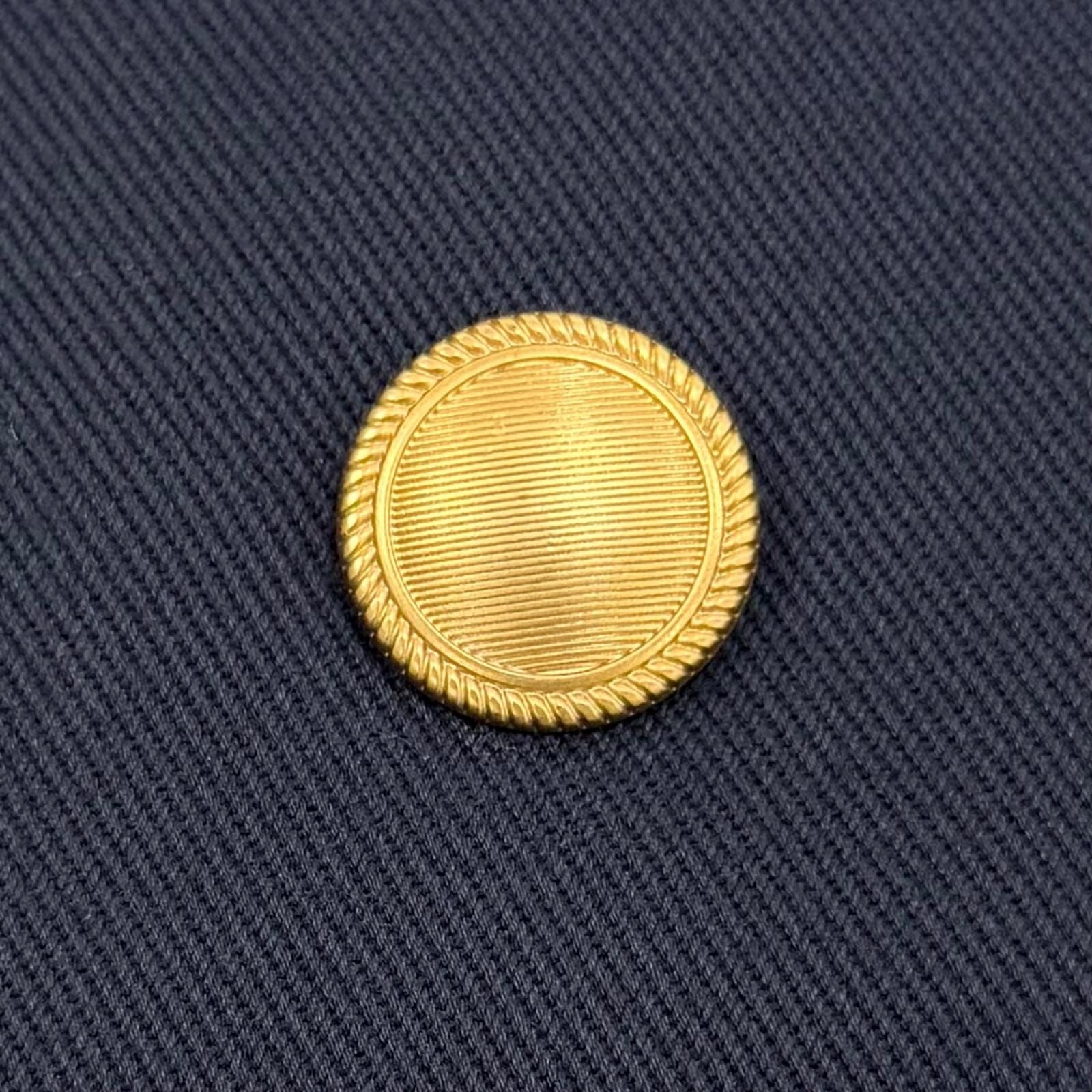 Gucci Peak Lapel Gold Button Double Breasted Navy Blazer Tailored Jacket 46 — view 6