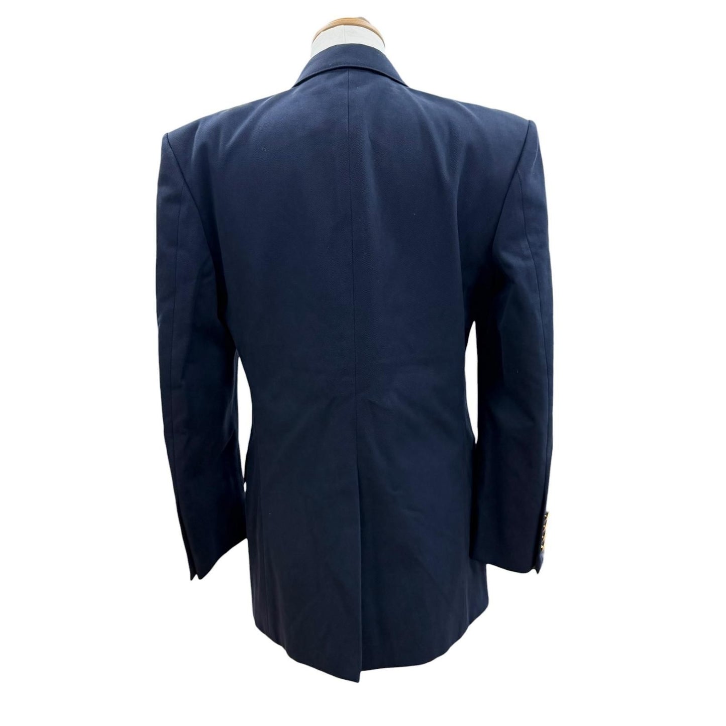 Gucci Peak Lapel Gold Button Double Breasted Navy Blazer Tailored Jacket 46 — view 4