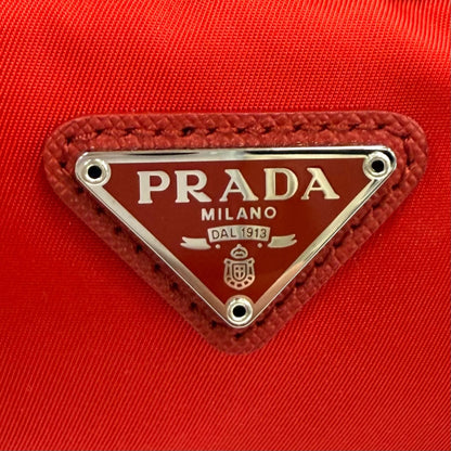 Prada Vela Re-Nylon Mini Pouch Rosso Makeup — view 8