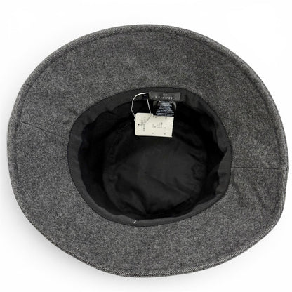 Chanel Cashmere Wool CC Logo Lame Thread Bucket Hat Gray Silver — view 5