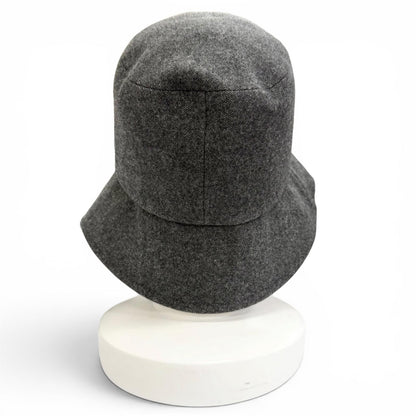 Chanel Cashmere Wool CC Logo Lame Thread Bucket Hat Gray Silver — view 4