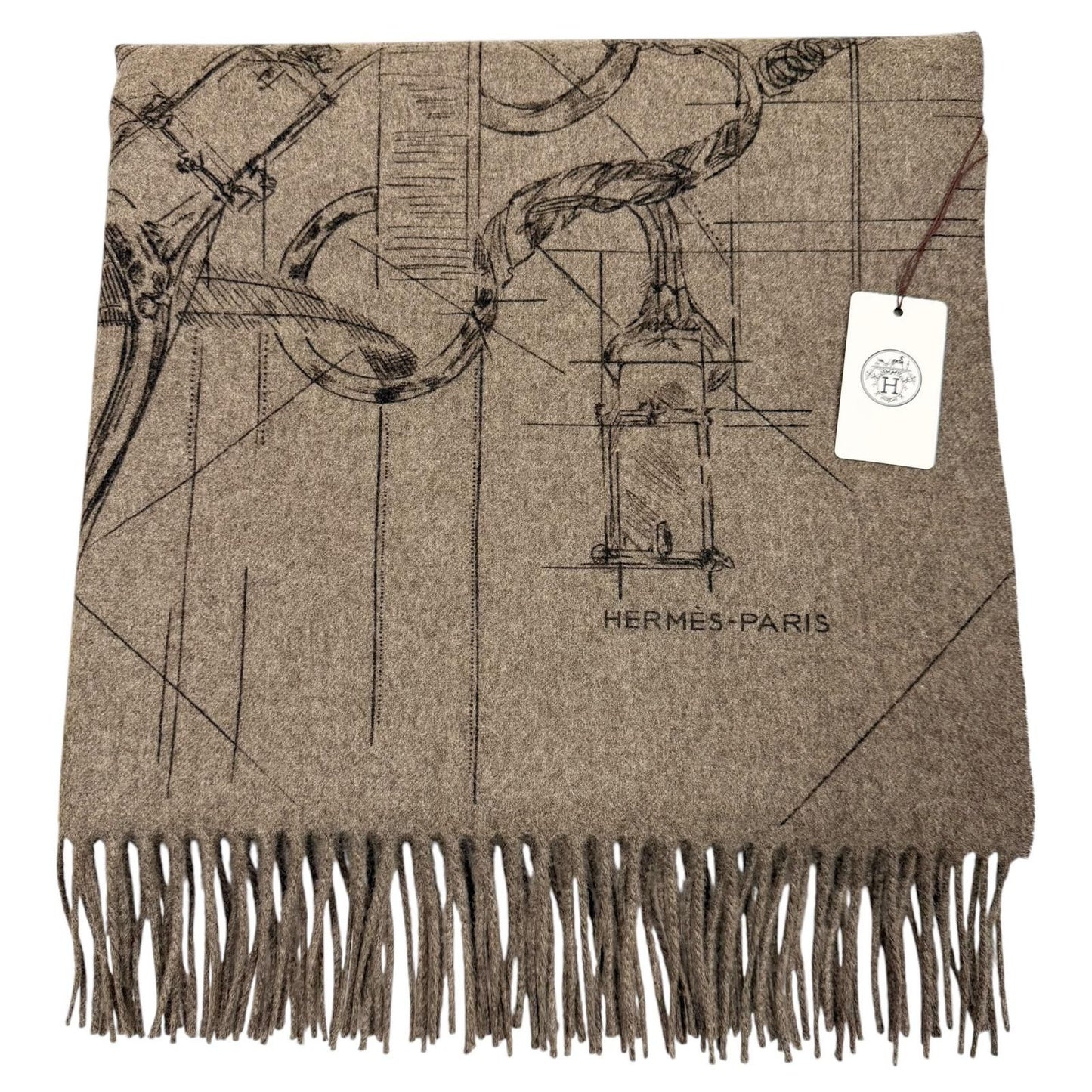 Hermes 100% 272800 Scarves Gray