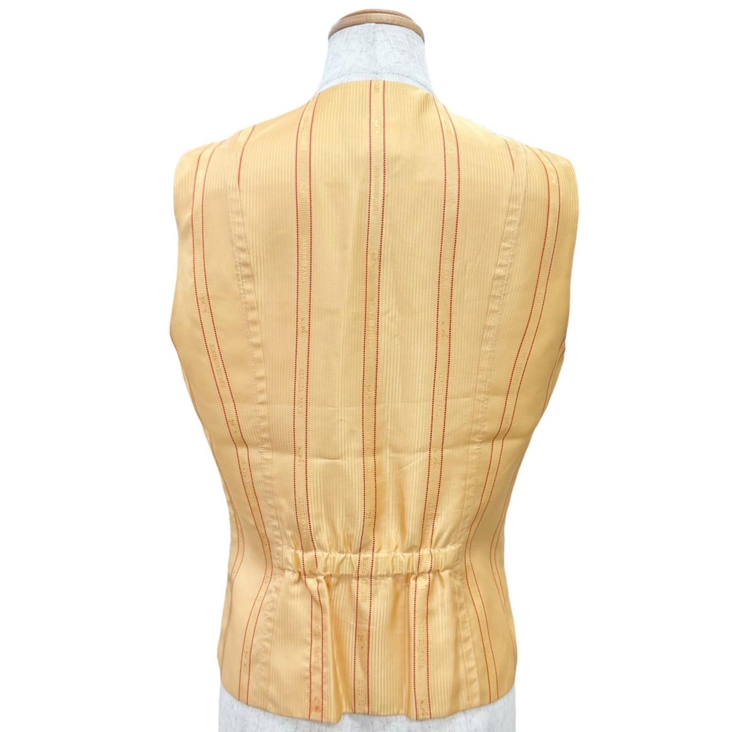 Hermes Vintage Silk 100% Prieres AU Vent Prayer in the Wind Logo Button Gilet — view 4