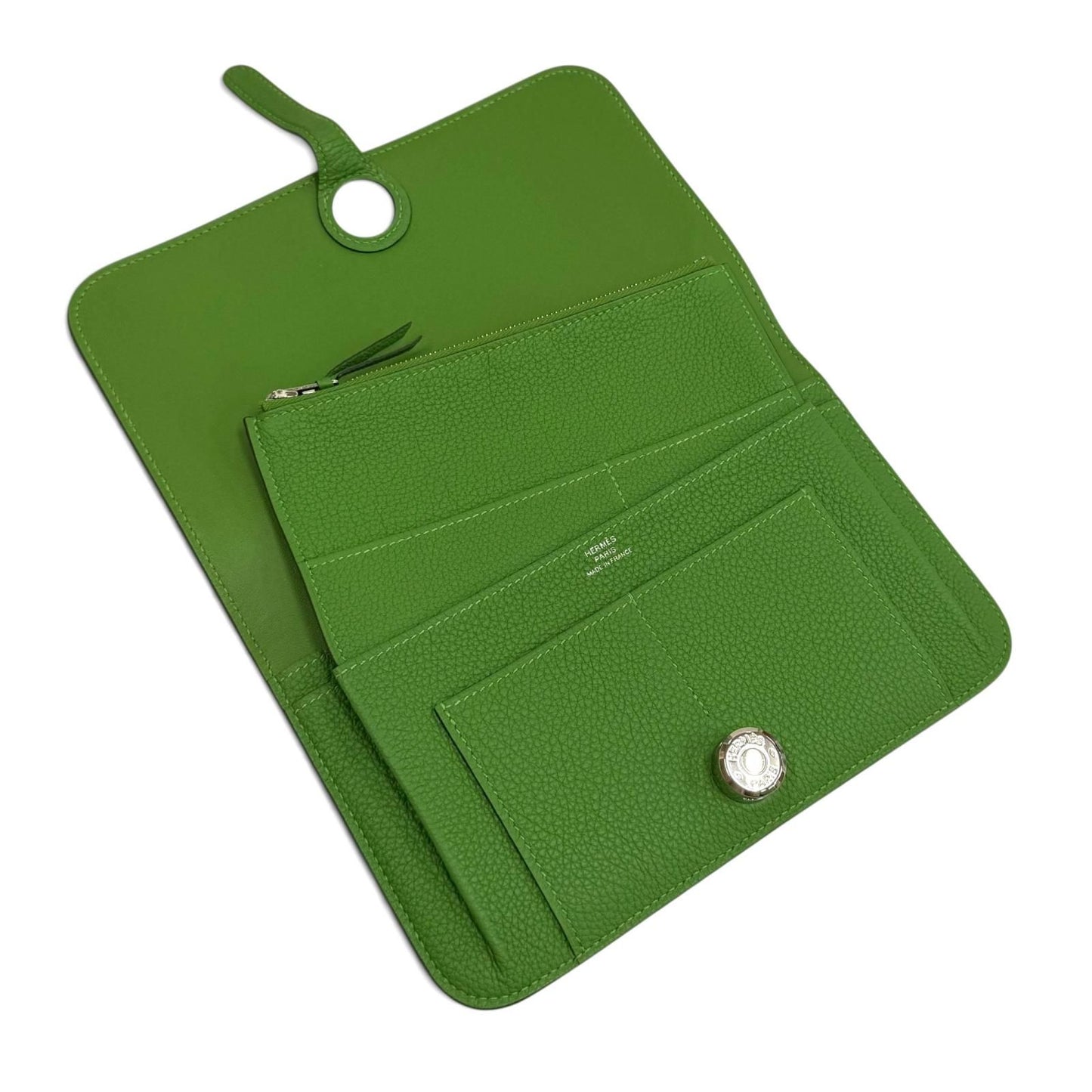 Hermes Dogon GM Duo Bamboo Togo Silver Series Wallet Box Included — view 5