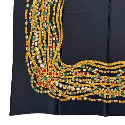 Chanel Large Format Scarf Silk Black — view 4
