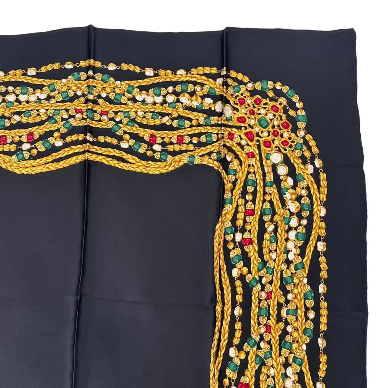 Chanel Large Format Scarf Silk Black — view 3