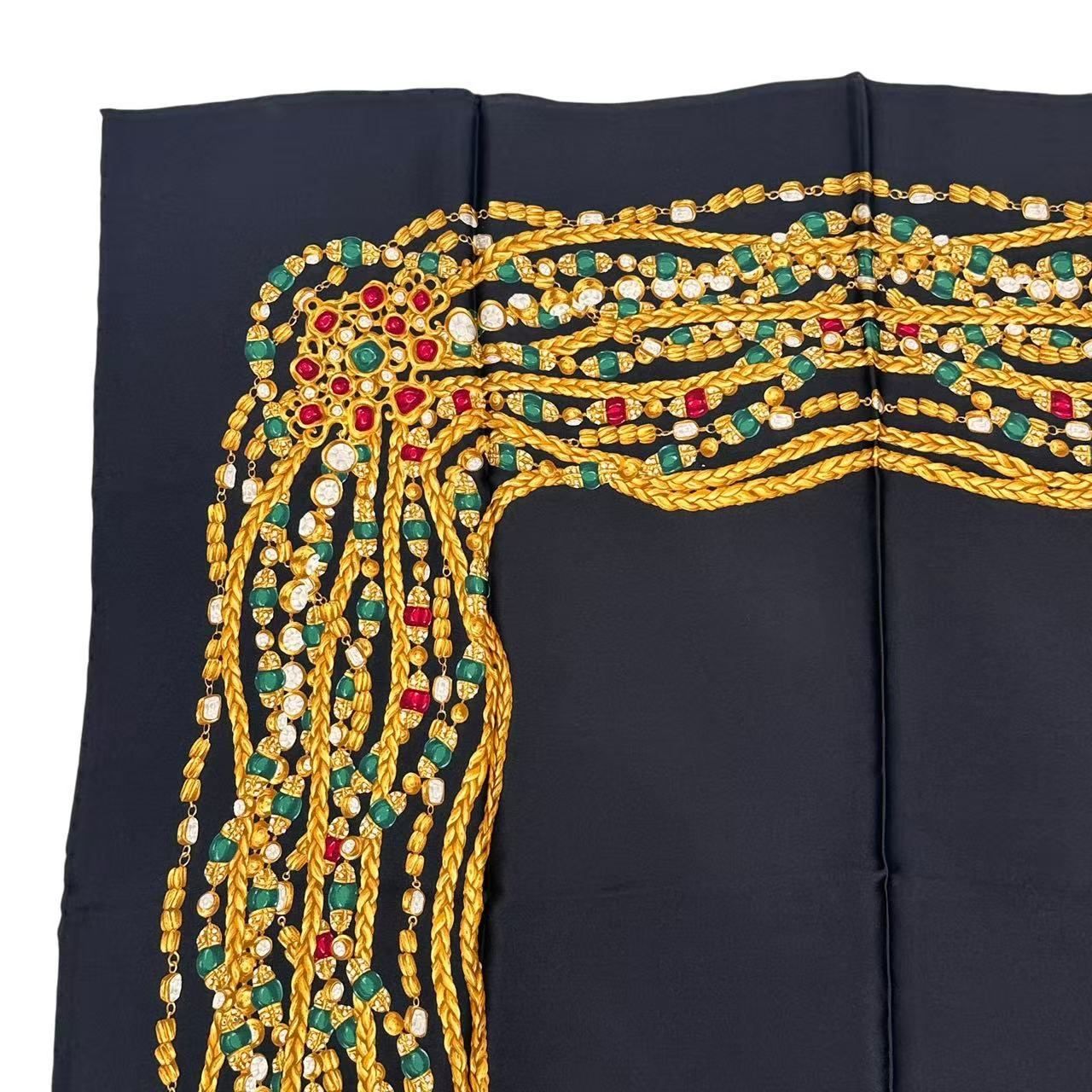 Chanel Large Format Scarf Silk Black — view 2