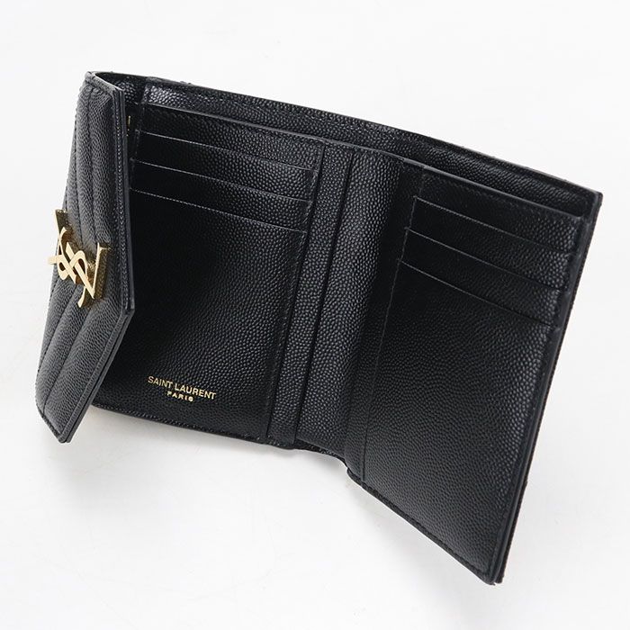 Saint Laurent Wallet Monogram Compact Tri Foldwallet Leather — view 3