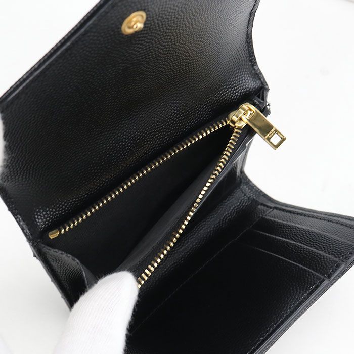 Saint Laurent Wallet Monogram Compact Tri Foldwallet Leather — view 5