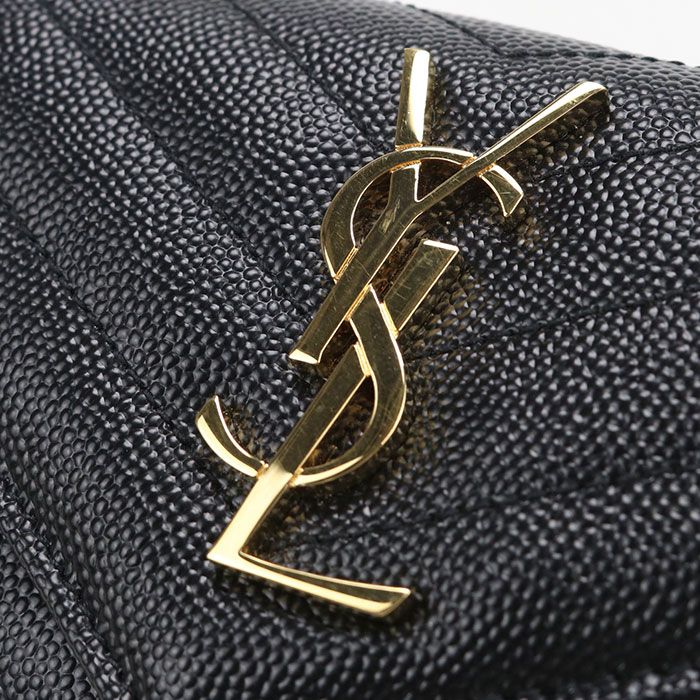 Saint Laurent Wallet Monogram Compact Tri Foldwallet Leather — view 6