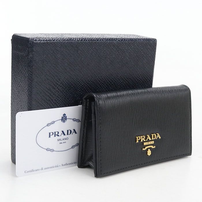 Prada Card Case Vitello Move Business Holder Leather