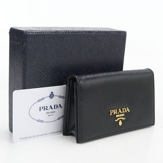 Prada Card Case Vitello Move Business Holder Leather