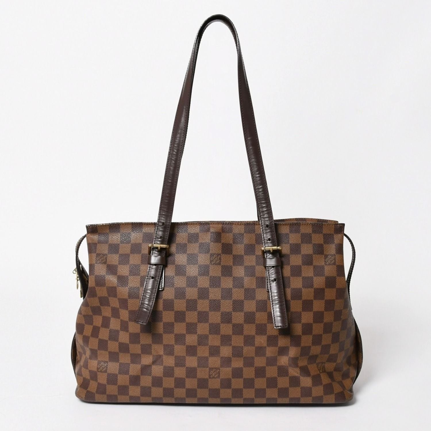 Louis Vuitton Chelsea Tote Bag Damier Ebene Canvas Brown Gold