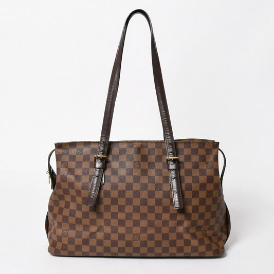 Louis Vuitton Chelsea Tote Bag Damier Ebene Canvas Brown Gold