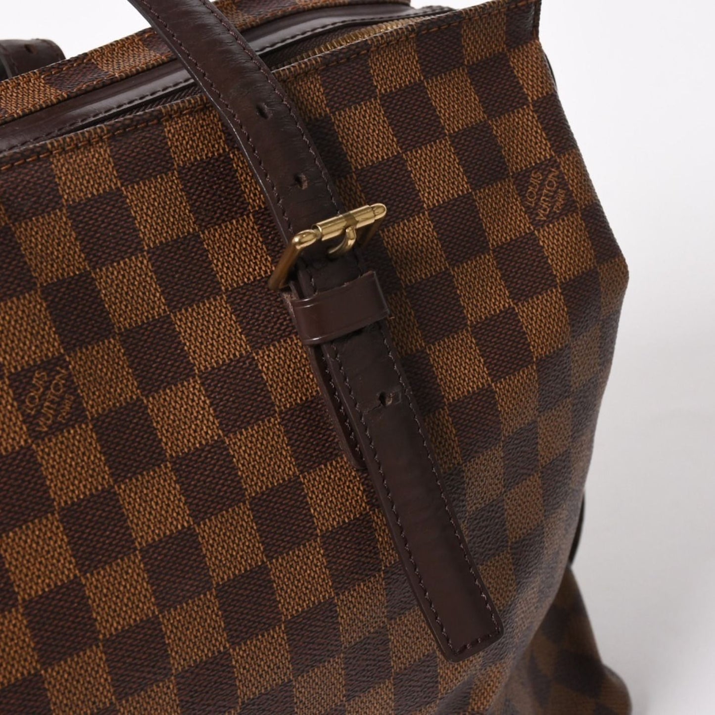 Louis Vuitton Chelsea Tote Bag Damier Ebene Canvas Brown Gold — view 6