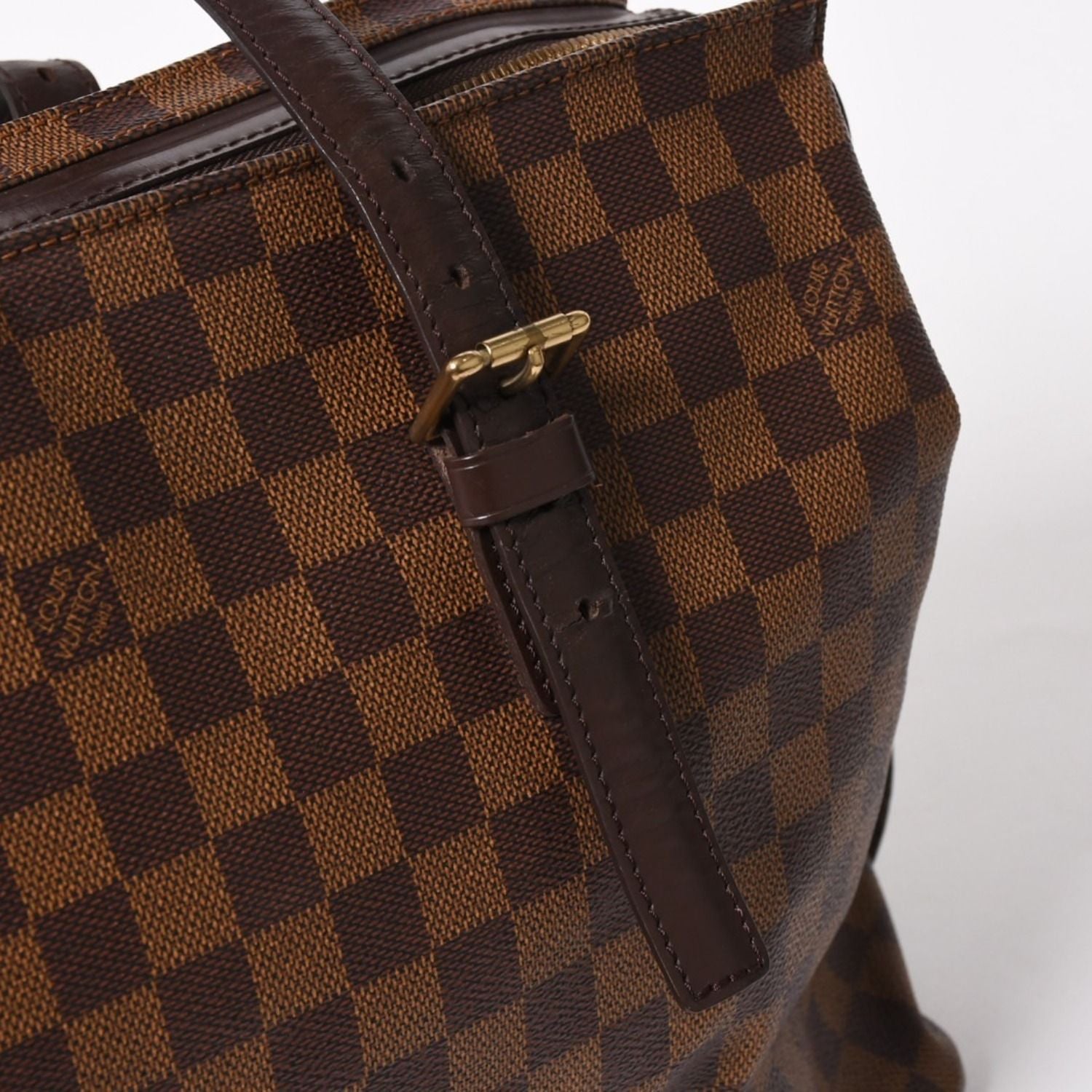 Louis Vuitton Chelsea Tote Bag Damier Ebene Canvas Brown Gold — view 6
