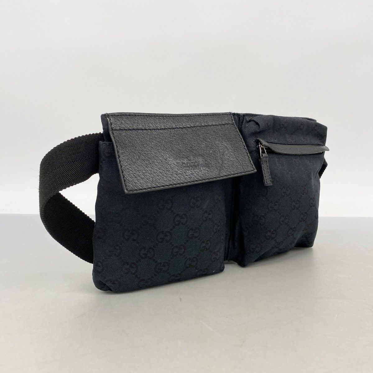 Gucci Waist Bag GG Canvas Black Silver — view 2