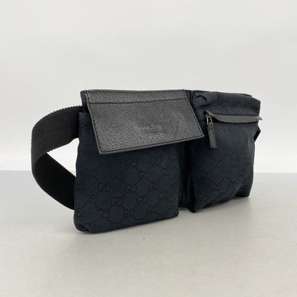 Gucci Waist Bag GG Canvas Black Silver — view 2
