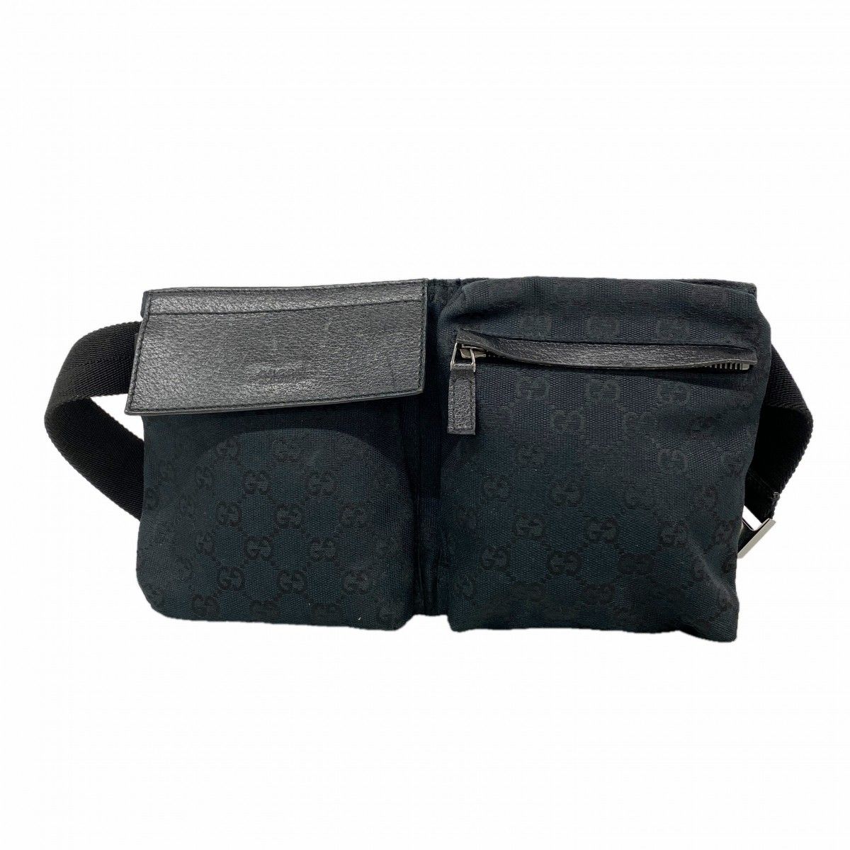 Gucci Waist Bag GG Canvas Black Silver
