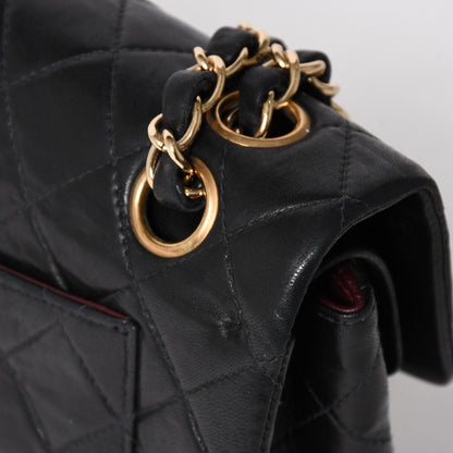 Chanel Quilted 23 Double Flap Chain Shoulder Bag CC Logo Lambskin Black — view 5