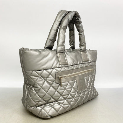 Chanel Tote Nylon Gray Silver — view 2