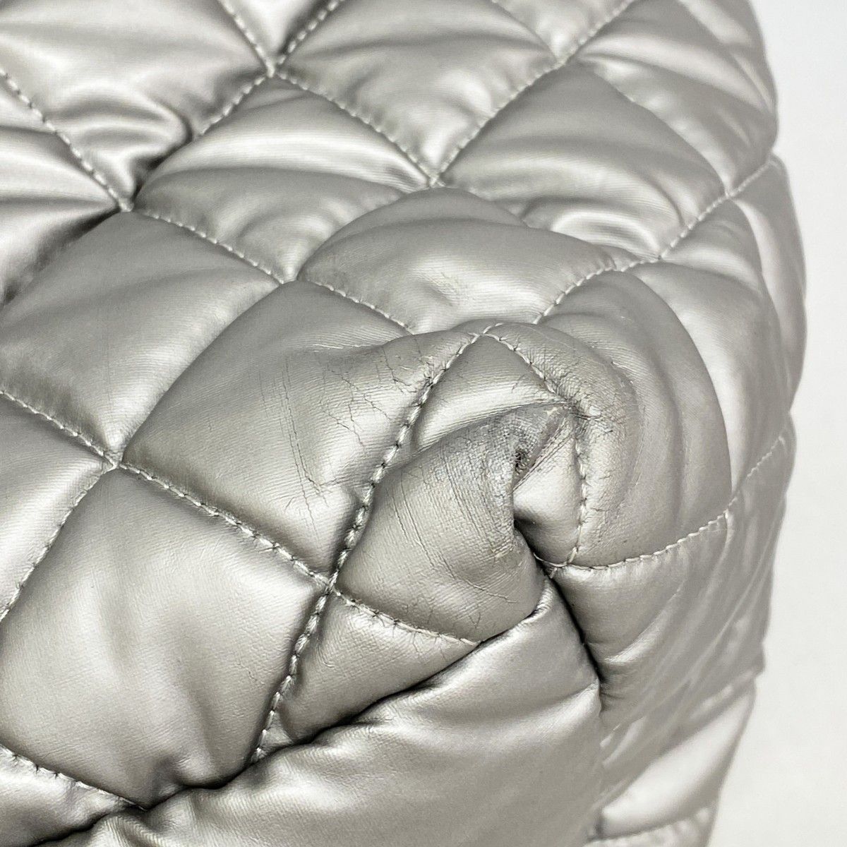 Chanel Tote Nylon Gray Silver — view 6