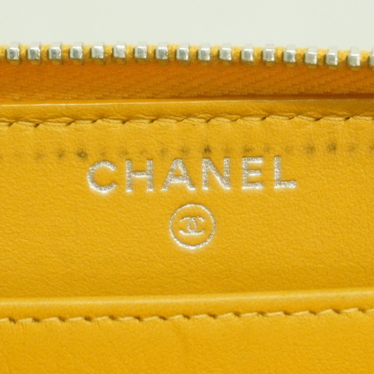 Chanel Wallet Quilted Caviar Leather Orange Silver — view 4