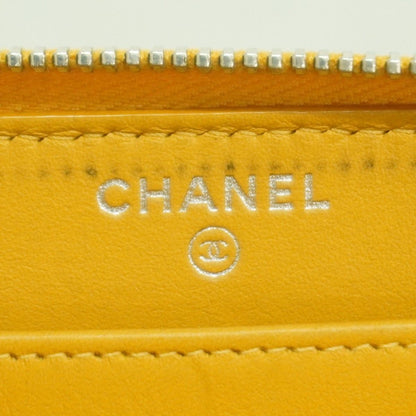 Chanel Wallet Quilted Caviar Leather Orange Silver — view 4