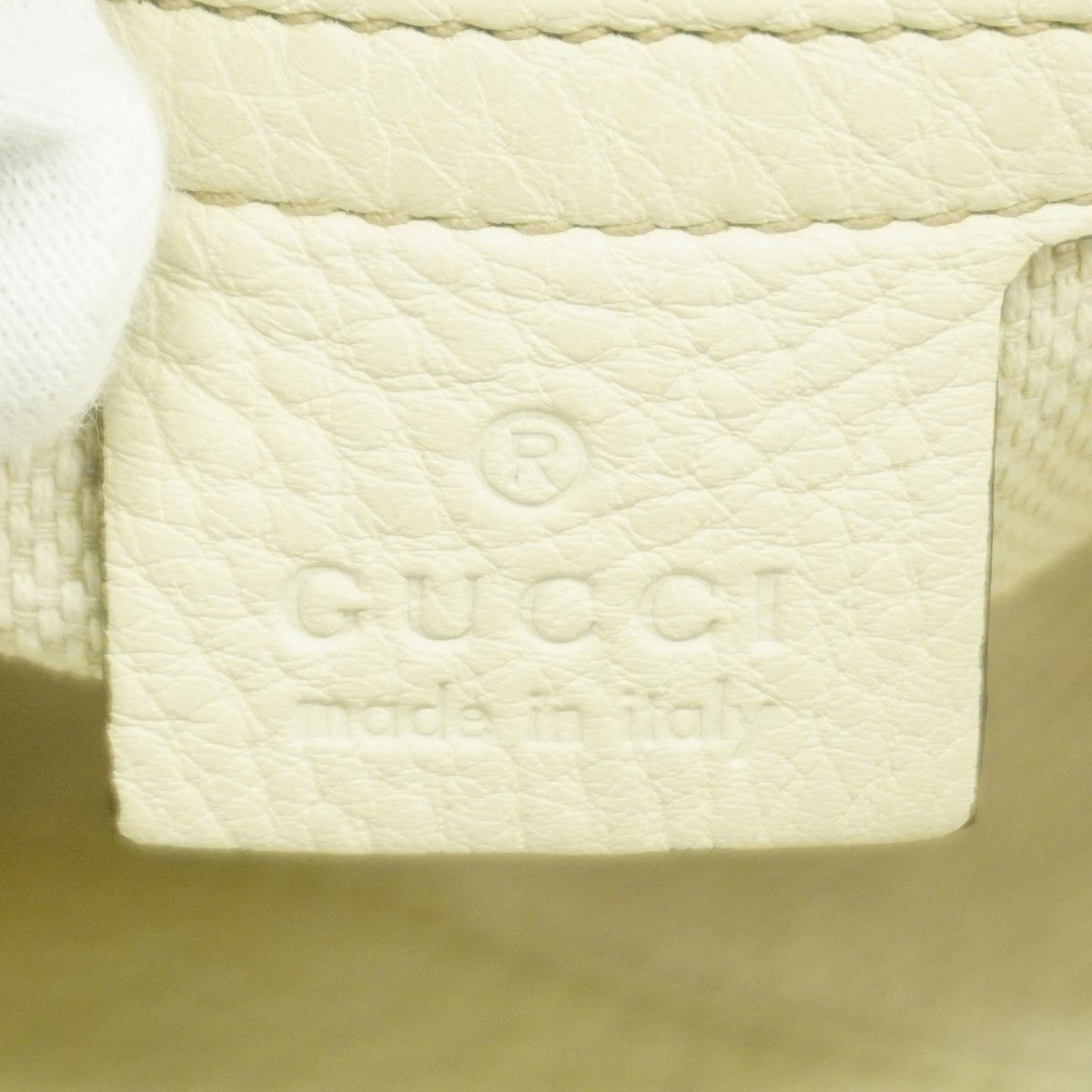 Gucci Handbag Leather Ivory Chien Panning Gold — view 5