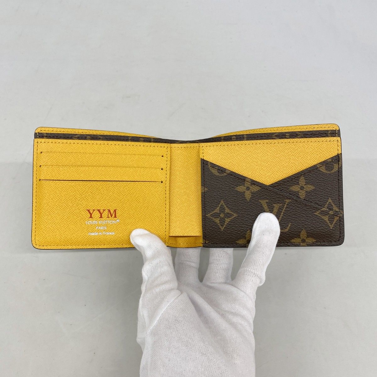 Louis Vuitton Wallet Monogram Macassar Portefeuille Multy Yellow — view 3