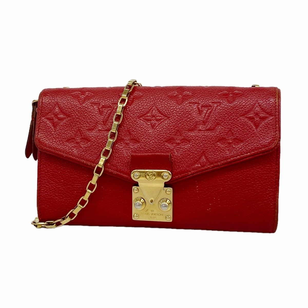 Louis Vuitton Shoulder Wallet Monogram Empreinte Pochette Saint Germain Cerise
