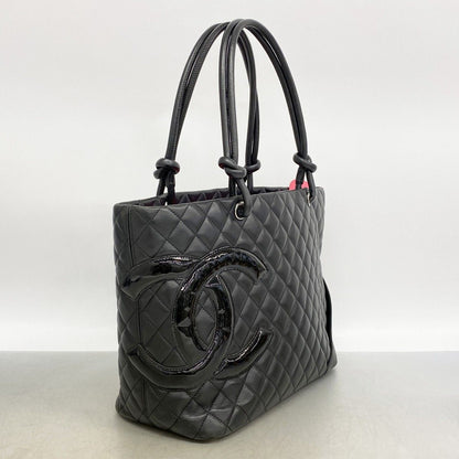 Chanel Tote Cambon Lambskin Black Silver — view 2
