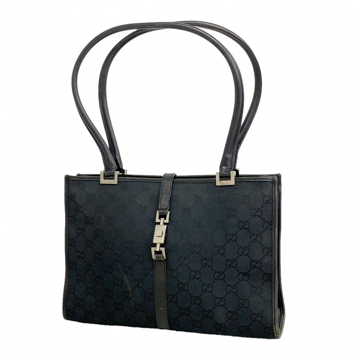 Gucci Handbag GG Canvas Jackie 002 Black Silver