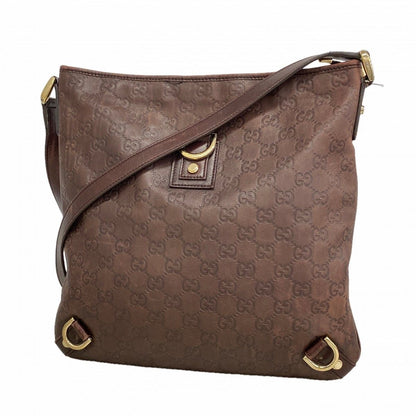 Gucci Shoulder Bag Guccissima Leather Brown Chien Panning Gold