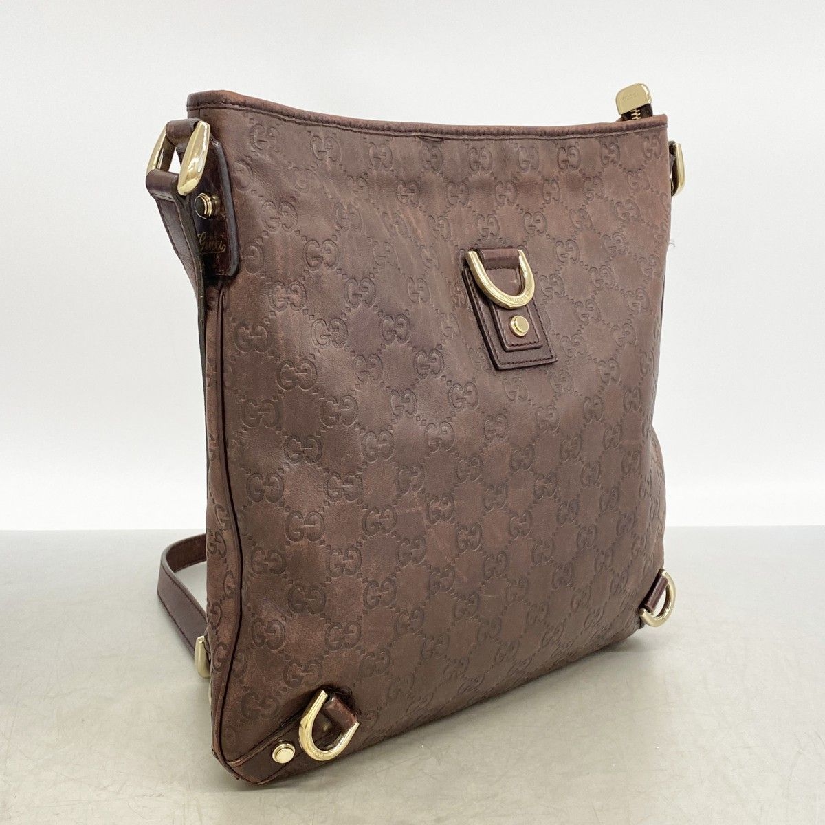 Gucci Shoulder Bag Guccissima Leather Brown Chien Panning Gold — view 2