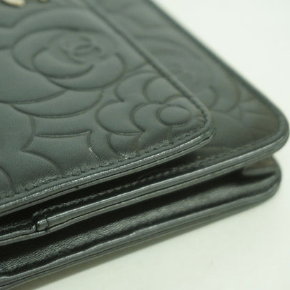 Chanel Shoulder Bag Camellia Lambskin Black Silver — view 8