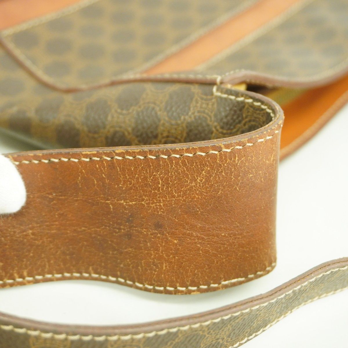 Celine Shoulder Bag Macadam Brown Gold — view 7