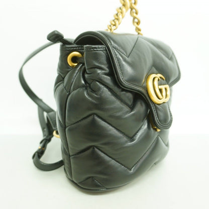 Gucci Backpack GG Marmont Leather Black Gold — view 2
