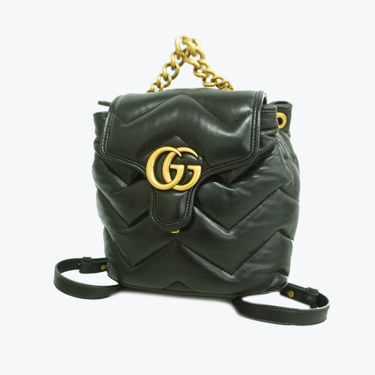 Gucci Backpack GG Marmont Leather Black Gold