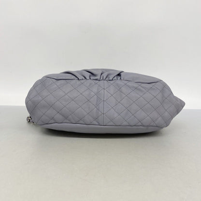 Chanel Chain Tote Quilted Caviar Leather Blue Gray Silver — view 3