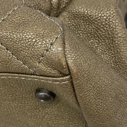 Chanel Shoulder Bag Quilted Caviar Leather Brown Silver — view 6